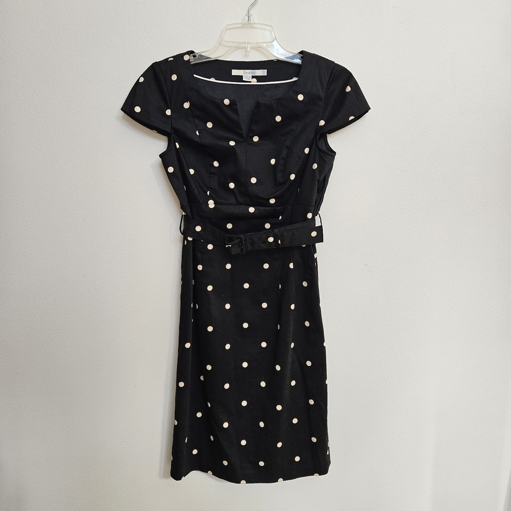 Boden Women's Black Polka Dot Belted Shift Dress Size 2 Petite